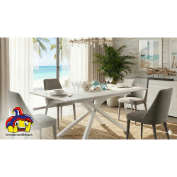 Tavolo moderno bianco cm 120x80h.77 aperto cm 170 nuovo art.1777 consegna gratuita-arredamentishop.it  Tempesta Offerte mobil...