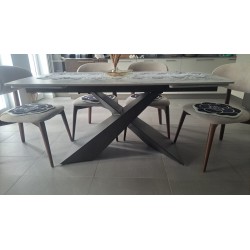 Tavolo ceramica effetto marmo cm 180x90h.76 allungabile cm 220/260 art.2064 nuovo consegna gratuita-arredamentishop.it  Tempe...