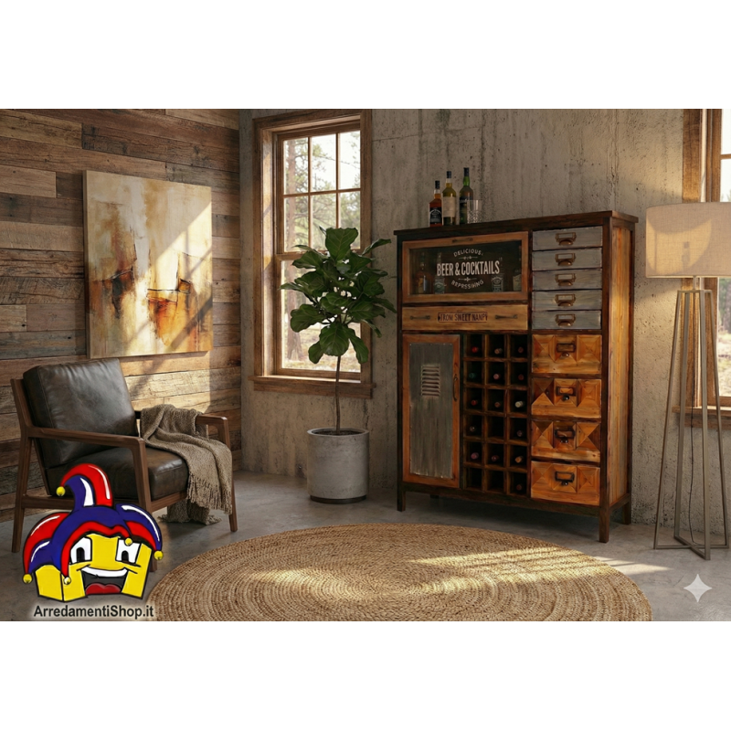 Mobile BAR industriale cm 100x32h.113 nuovo art.119043 consegna gratuita-arredamentishop.it  AD TREND Offerte mobili 295,00 €...
