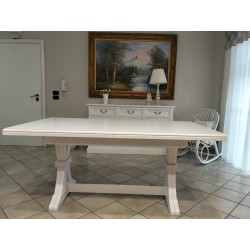 Tavolo bianco e legno cm 180x100h.76 allungabile cm 360 nuovo art.741 consegna gratuita-arredamentishop.it  Tempesta Offerte ...