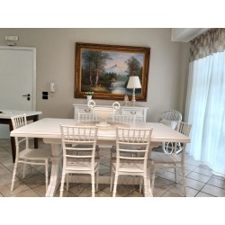 Tavolo bianco e legno cm 180x100h.76 allungabile cm 360 nuovo art.741 consegna gratuita-arredamentishop.it  Tempesta Offerte ...