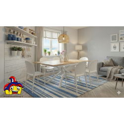 Tavolo 6 posti allungabile cm 120x80h.76 aperto cm 170x80h.76 nuovo art.2151 consegna gratuita-arredamentishop.it  Tempesta O...