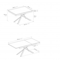 Tavolo 6 posti allungabile cm 120x80h.76 aperto cm 170x80h.76 nuovo art.2151 consegna gratuita-arredamentishop.it  Tempesta O...