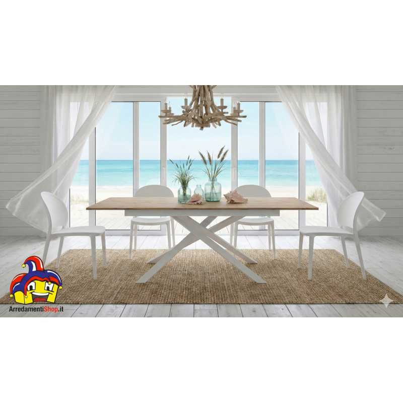 Tavolo 6 posti allungabile cm 120x80h.76 aperto cm 170x80h.76 nuovo art.2151 consegna gratuita-arredamentishop.it  Tempesta O...