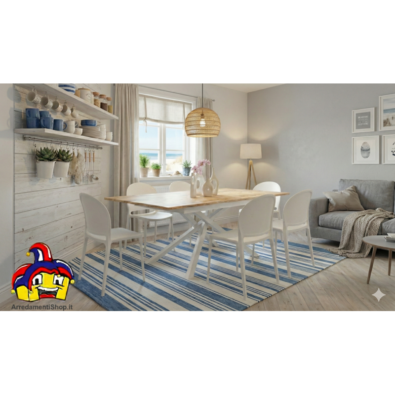 Tavolo allungabile 8 posti cm 140x80h.76 aperto cm 190x80h.76 nuovo art.2152 consegna gratuita-arredamentishop.it  Tempesta O...