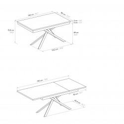 Tavolo allungabile 8 posti cm 140x80h.76 aperto cm 190x80h.76 nuovo art.2152 consegna gratuita-arredamentishop.it  Tempesta O...