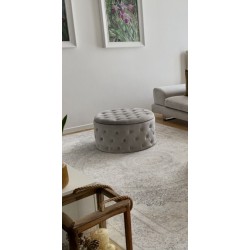 Pouf contenitore velluto grigio chiaro cm 70h.42 art.74387 nuovo consegna gratuita-arredamentishop.it  AD TREND Offerte mobil...