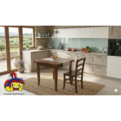 Tavolo quadrato allungabile 90x90 h.78 aperto a libro cm 180x90h.78 art.0014 nuovo consegna gratuita-arredamentishop.it  Temp...