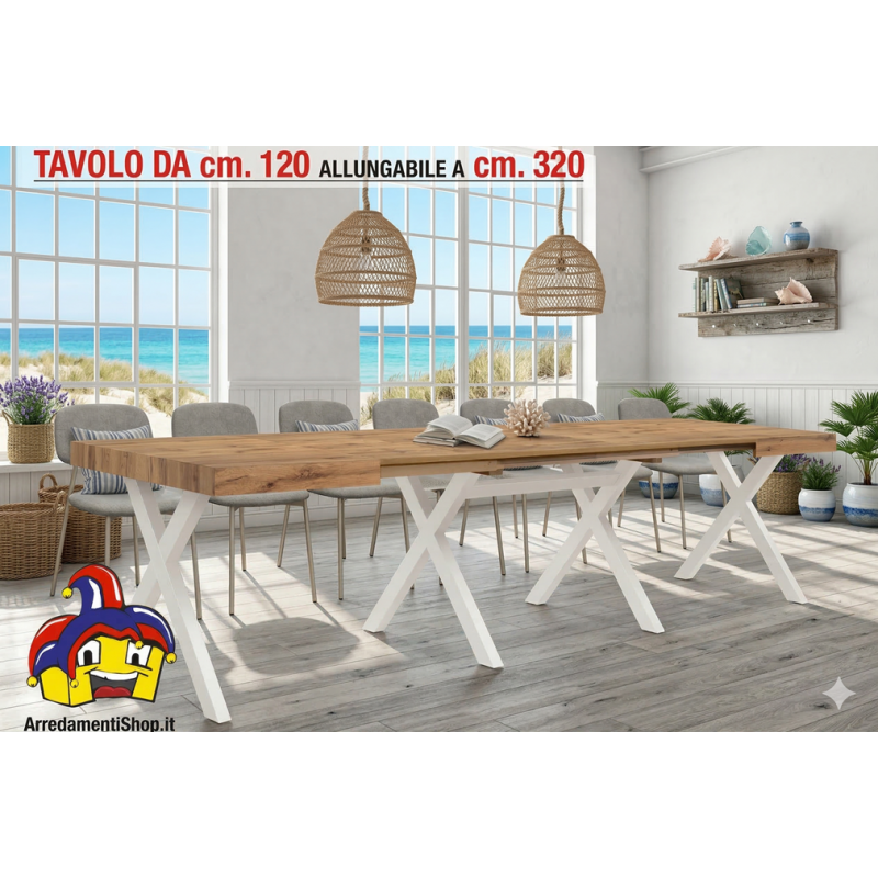 Tavolo 120 allungabile cm 320 x80h.76 nuovo art. 2322 consegna gratuita-arredamentishop.it  Tempesta Offerte mobili 495,00 € ...