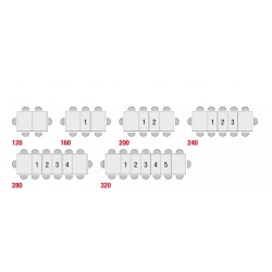 Tavolo allungabile 120 legno aperto cm 320x80h.76 nuovo art.2321 consegna gratuita-arredamentishop.it  Tempesta Offerte mobil...