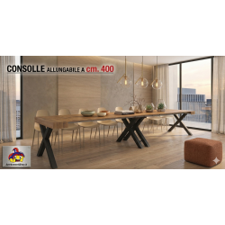 Consolle allungabile 4 metri chiusa cm 90x45h.75 aperta cm 90x402h.75 legno nuova art.2373 consegna gratuita-arredamentishop....
