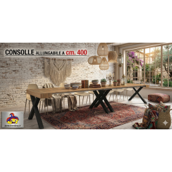 Consolle allungabile 4 metri chiusa cm 90x45h.75 aperta cm 90x402h.75 legno nuova art.2373 consegna gratuita-arredamentishop....