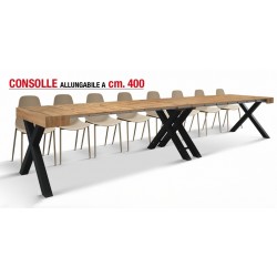 Consolle allungabile 4 metri chiusa cm 90x45h.75 aperta cm 90x402h.75 legno nuova art.2373 consegna gratuita-arredamentishop....