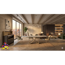 Tavolo calacatta oro allungabile cm 180x90h.76 aperto cm 260x90h.76 nuovo art.02300 consegna gratuita-arredamentishop.it  Tem...