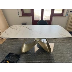 Tavolo calacatta oro allungabile cm 180x90h.76 aperto cm 260x90h.76 nuovo art.02300 consegna gratuita-arredamentishop.it  Tem...