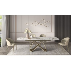 Tavolo calacatta oro allungabile cm 180x90h.76 aperto cm 260x90h.76 nuovo art.02300 consegna gratuita-arredamentishop.it  Tem...