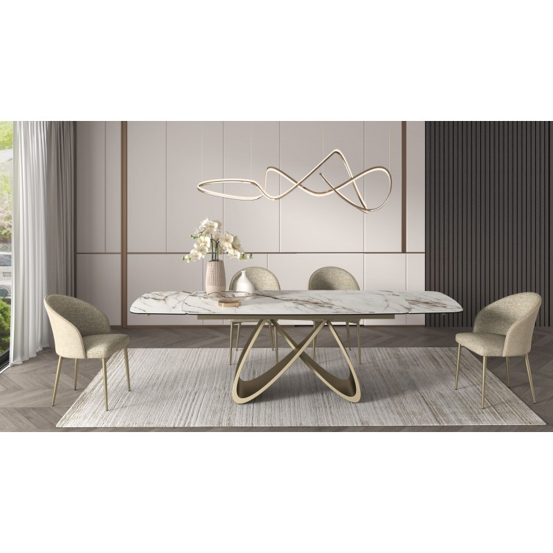 Tavolo calacatta oro allungabile cm 180x90h.76 aperto cm 260x90h.76 nuovo art.02300 consegna gratuita-arredamentishop.it  Tem...