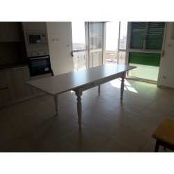 Tavolo allungabile bianco cm 160x85h.78 aperto cm 200/240 gamba tornita nuovo art.1010 consegna gratuita-arredamentishop.it  ...