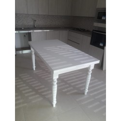 Tavolo allungabile bianco cm 160x85h.78 aperto cm 200/240 gamba tornita nuovo art.1010 consegna gratuita-arredamentishop.it  ...
