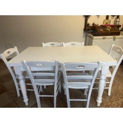 Tavolo allungabile bianco cm 160x85h.78 aperto cm 200/240 gamba tornita nuovo art.1010 consegna gratuita-arredamentishop.it  ...