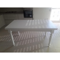 Tavolo allungabile bianco cm 160x85h.78 aperto cm 200/240 gamba tornita nuovo art.1010 consegna gratuita-arredamentishop.it  ...