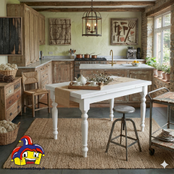 Tavolo allungabile bianco cm 160x85h.78 aperto cm 200/240 gamba tornita nuovo art.1010 consegna gratuita-arredamentishop.it  ...