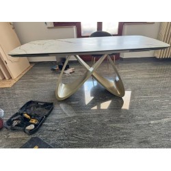 Tavolo calacatta gold allungabile cm 160x90h.76 aperto cm 240x90h.76 nuovo art.2393 consegna gratuita-arredamentishop.it  Tem...