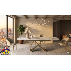 Tavolo calacatta gold allungabile cm 160x90h.76 aperto cm 240x90h.76 nuovo art.2393 consegna gratuita-arredamentishop.it  Tem...