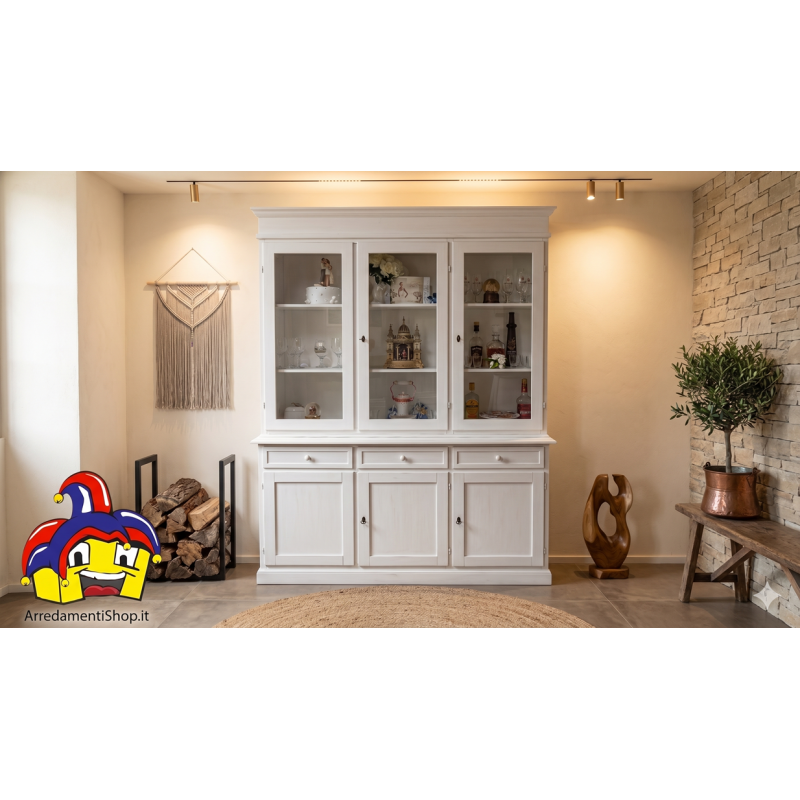 Cristalliera bianca cm 156x42h.205 classica tre ante nuova art.1381 consegna gratuita-arredamentishop.it  Tempesta Offerte mo...