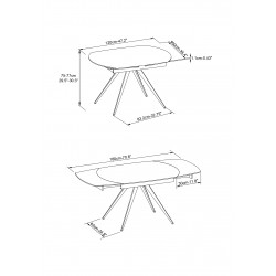 Tavolo gres effetto marmo girevole cm 120x90h.77 aperto cm 180 nuovo art.2297 consegna gratuita-arredamentishop.it  Tempesta ...