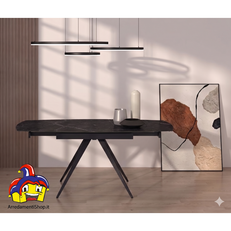 Tavolo gres effetto marmo girevole cm 120x90h.77 aperto cm 180 nuovo art.2297 consegna gratuita-arredamentishop.it  Tempesta ...