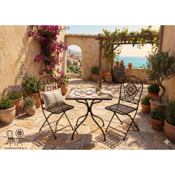 Set da bistrot 2 sedie e 1 tavolino cm 60x60h.72 nuovo art.116111 consegna gratuita-arredamentishop.it  AD TREND Offerte mobi...