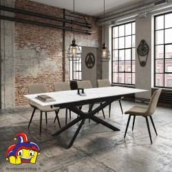 Tavolo da pranzo in ceramica cm 160x90h.76,5 aperto cm 210 nuovo art.2302 consegna gratuita-arredamentishop.it  Tempesta Offe...