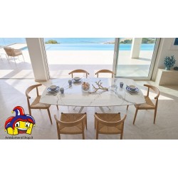 Tavolo girevole allungabile cm 120x90h.78 aperto cm 180 top ceramica nuovo art.1919 consegna gratuita-arredamentishop.it  Tem...