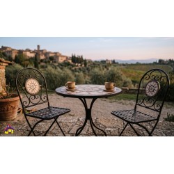 Set bistrot giardino 2 sedie e 1 tavolino diam. cm 60h.72 nuovo art.116105 consegna gratuita-arredamentishop.it  AD TREND Off...