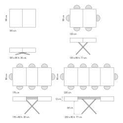 Tavolo sollevabile cm 120x80h.30 aperto cm 170/220 nuovo art.2283 consegna gratuita-arredamentishop.it  Tempesta Offerte mobi...