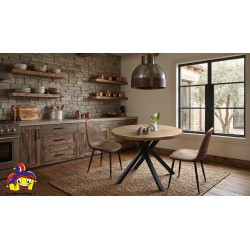 Tavolo rotondo legno rustico cmø100h.75 aperto cm 100x140h.75 nuovo art.2220 consegna gratuita-arredamentishop.it  Tempesta O...