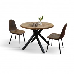 Tavolo rotondo legno rustico cmø100h.75 aperto cm 100x140h.75 nuovo art.2220 consegna gratuita-arredamentishop.it  Tempesta O...