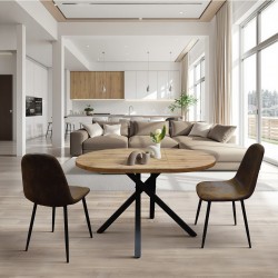 Tavolo rotondo legno rustico cmø100h.75 aperto cm 100x140h.75 nuovo art.2220 consegna gratuita-arredamentishop.it  Tempesta O...