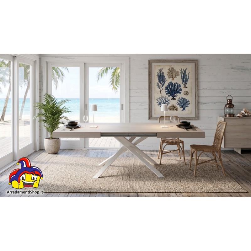 Tavolo 140 x 90 allungabile cm 180/220 olmo perla art.2113 consegna gratuita-arredamentishop.it  Tempesta Offerte mobili 395,...