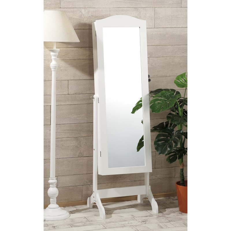 Mobiletto portagioie in legno con specchio bianco nuovo art.73382 consegna  gratuita