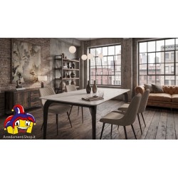 Tavolo da Pranzo 140x80 Ceramica Effetto Marmo Statuario - NUOVO - Art. 2299 - ArredamentiShop.it  Tempesta Offerte mobili 14...