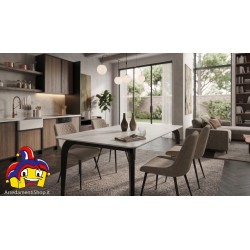 Tavolo da Pranzo 140x80 Ceramica Effetto Marmo Statuario - NUOVO - Art. 2299 - ArredamentiShop.it  Tempesta Offerte mobili 14...