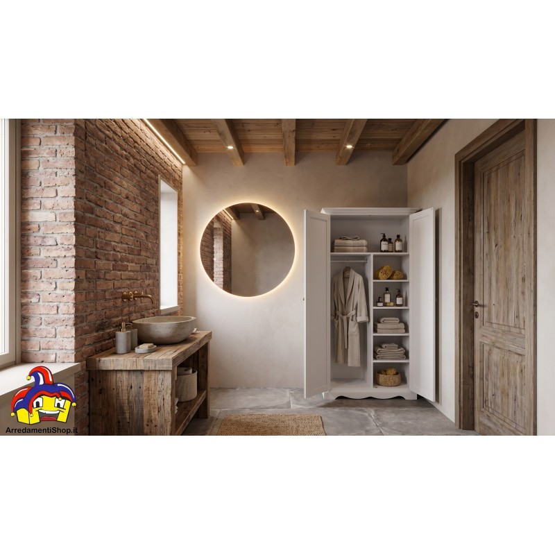 Armadio Ripostiglio Multiuso in Legno Bianco Opaco Nuovo Codice Art. 1520 - ArredamentiShop.it  Tempesta Offerte mobili 320,0...