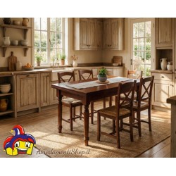 Tavolo legno massello rustico cm 160x85h.78 aperto cm 200/240 nuovo art.13TOR160 consegna gratuita-arredamentishop.it  Tempes...