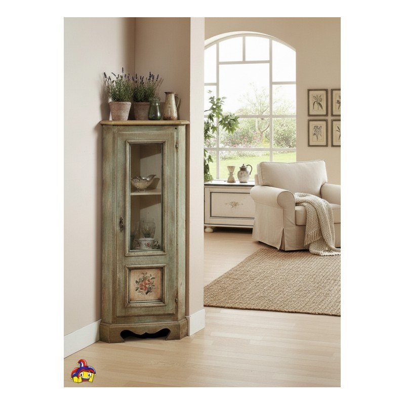 Angoliera dipinta a mano cm lato 35h.116 legno massello nuova art.1333A consegna gratuita-arredamentishop.it  Zanini Offerte ...