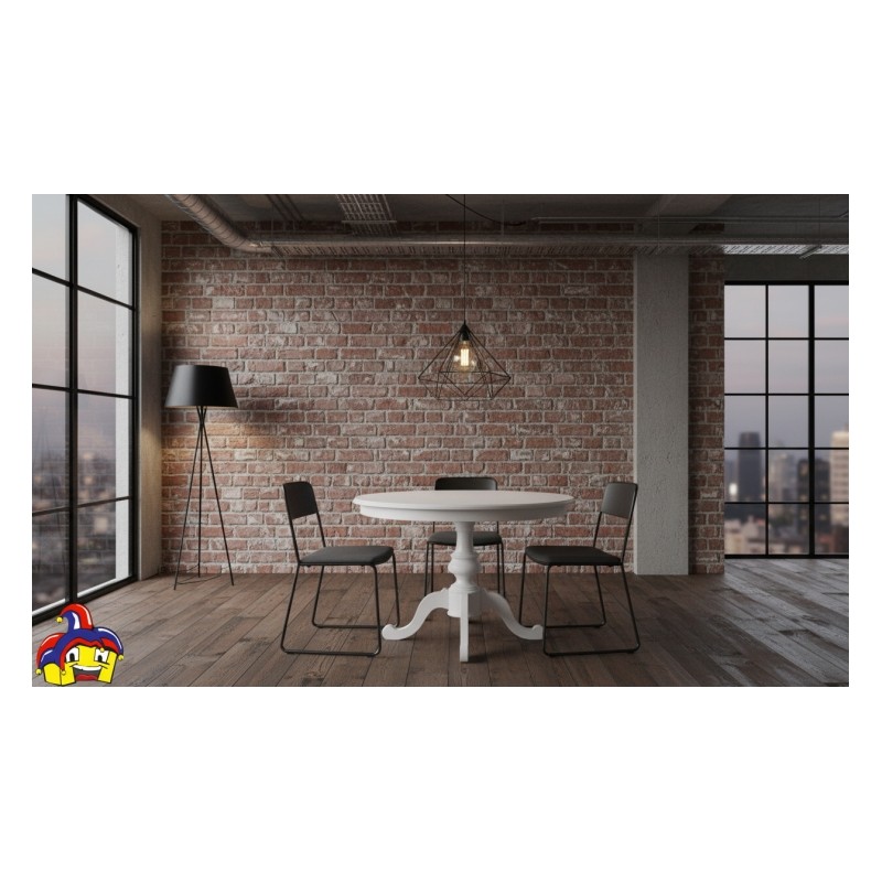 Tavolo rotondo allungabile bianco cm 120 aperto 160 nuovo art.1453 consegna gratuita-arredamentishop.it  Tempesta Offerte mob...