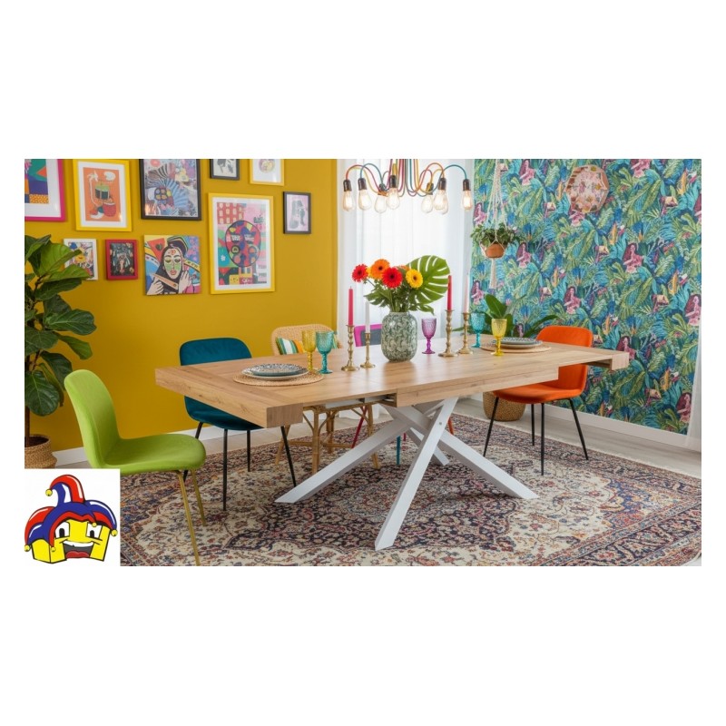 Tavolo allungabile rovere naturale cm 160x90h.77 aperto cm 210/260 nuovo art.1616 consegna gratuita-arredamentishop.it  Tempe...