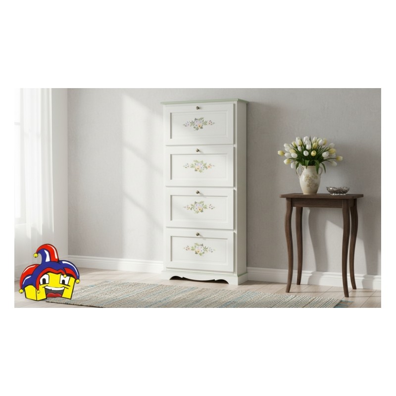 Scarpiera decorata 4 ribalte cm 79x30h.170 nuova art.0505 consegna gratuita-arredamentishop.it  Tempesta Offerte mobili 295,0...