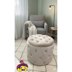 Contenitore pouf velluto rosa cipria cm diametro 50h.40 nuovo art.67937 consegna gratuita-arredamentishop.it  AD TREND Offert...
